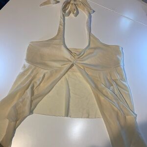 Elegant Cream Halter Blouse